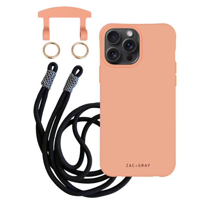 iPhone 6 Plus / 6s Plus / 7 Plus / 8 Plus SUNSET CORAL CASE + KNOTTED CORD