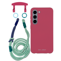Samsung S23 RASPBERRY RED CASE + KNOTTED CORD