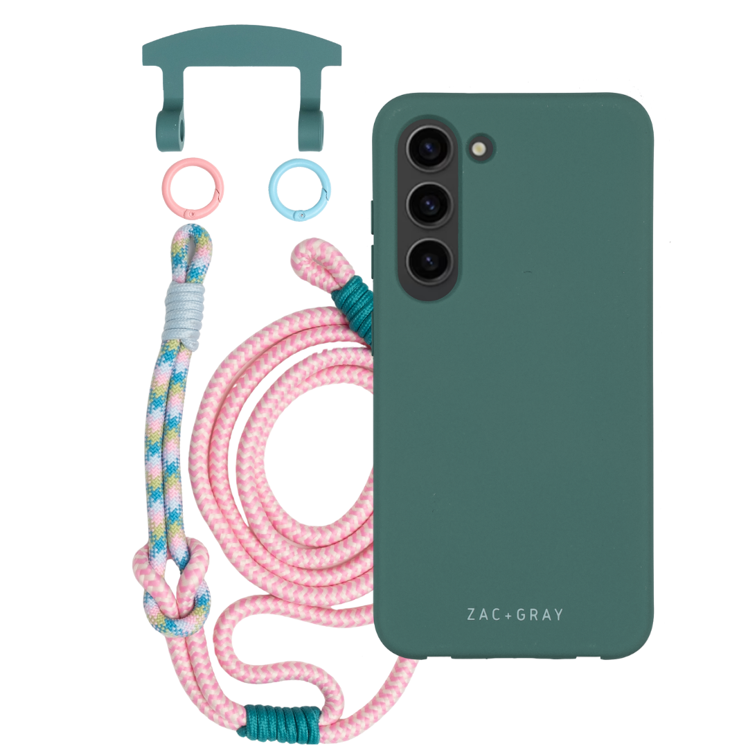 Samsung S24 TIDAL TEAL CASE + KNOTTED CORD