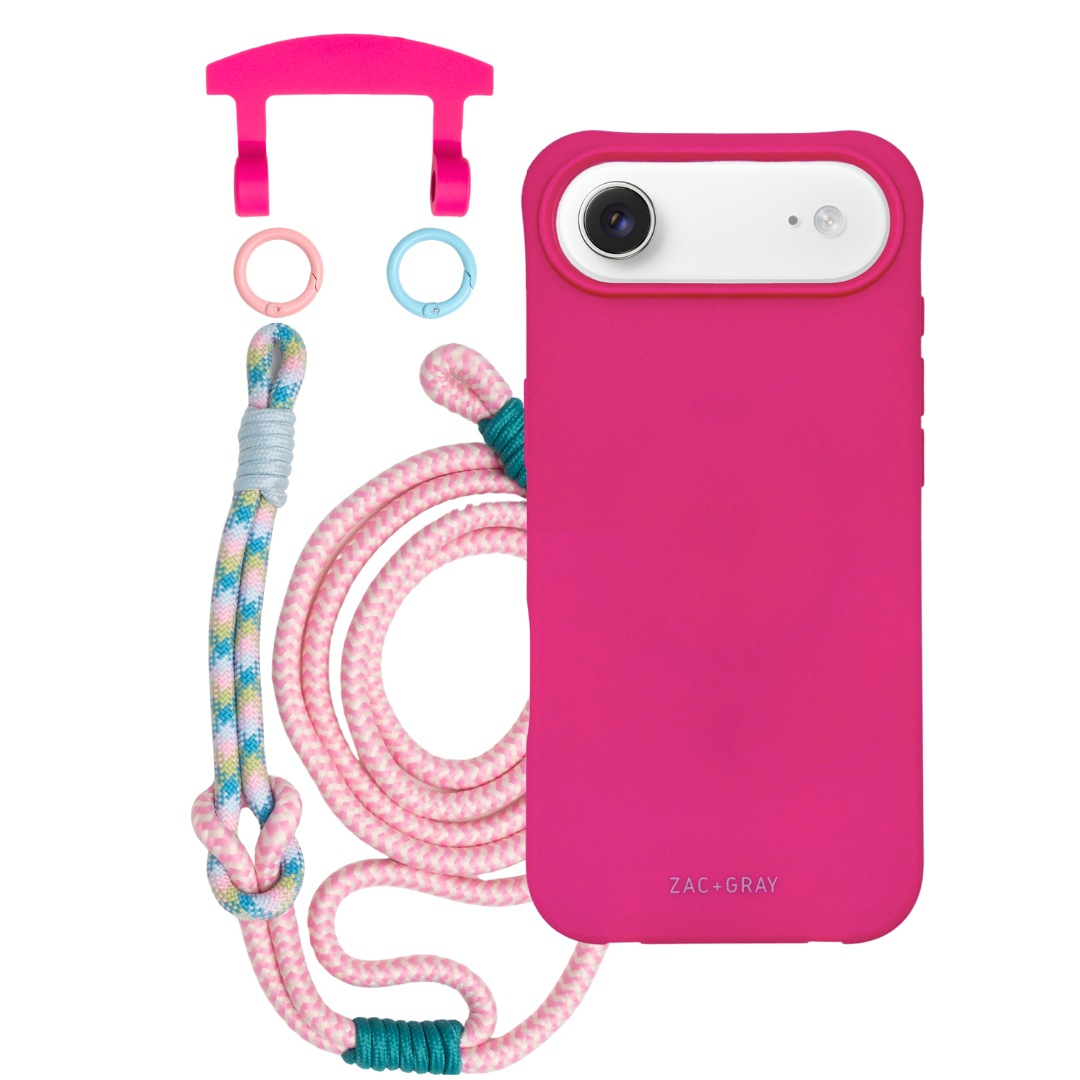 iPhone 17 Air HOT PINK CASE + KNOTTED CORD