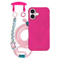 iPhone 17 HOT PINK CASE + KNOTTED CORD