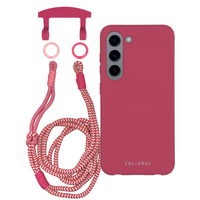 Samsung S23 RASPBERRY RED CASE + KNOTTED CORD