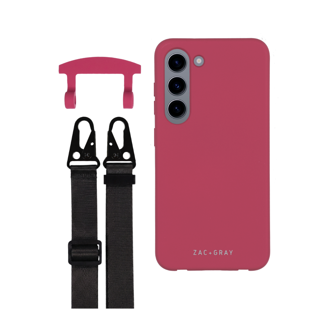 Samsung S23 RASPBERRY RED CASE + STRAP