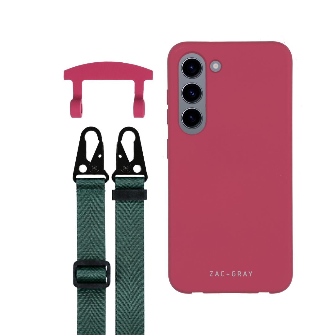 Samsung S23 RASPBERRY RED CASE + STRAP