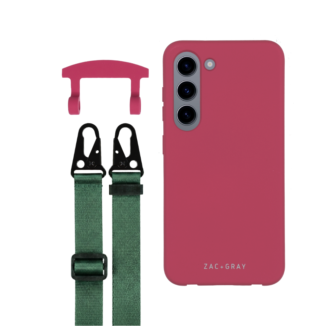 Samsung S23 RASPBERRY RED CASE + STRAP