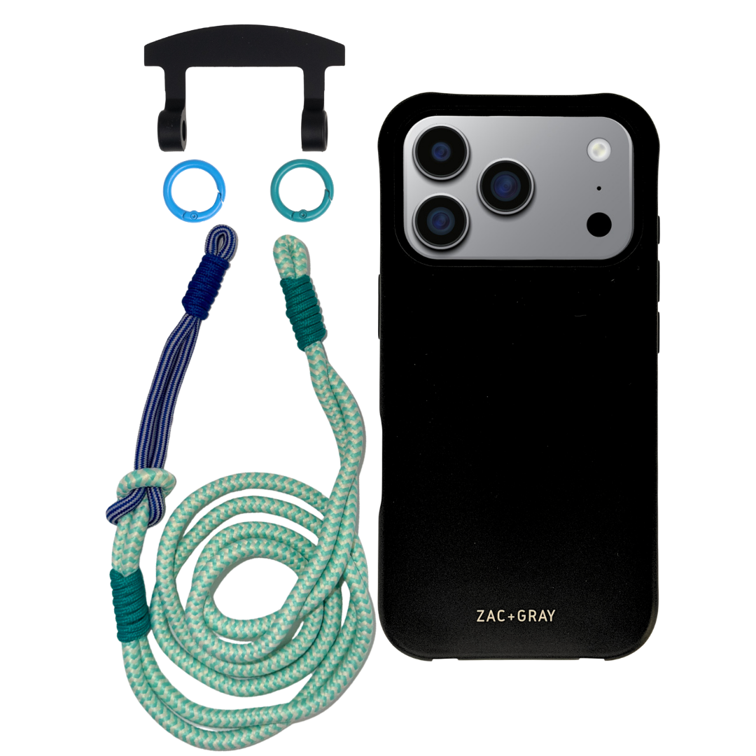 iPhone 17 Pro MIDNIGHT BLACK CASE + KNOTTED CORD