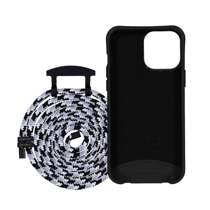 iPhone 15 Pro MIDNIGHT BLACK CASE + GLACIER CORD