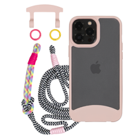 iPhone 12 and 12 Pro FROSTED ROSÉ PINK CASE + KNOTTED CORD