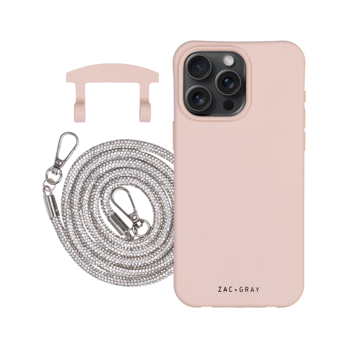 iPhone 11 Pro Max ROSÉ PINK CASE + CRYSTAL CORD