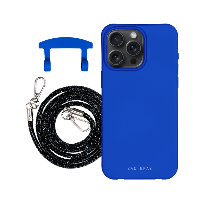 iPhone 17 Pro Max COBALT BLUE CASE + CRYSTAL CORD