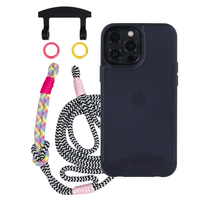 iPhone 12 Pro Max MIDNIGHT BLACK FROSTED CASE + KNOTTED CORD
