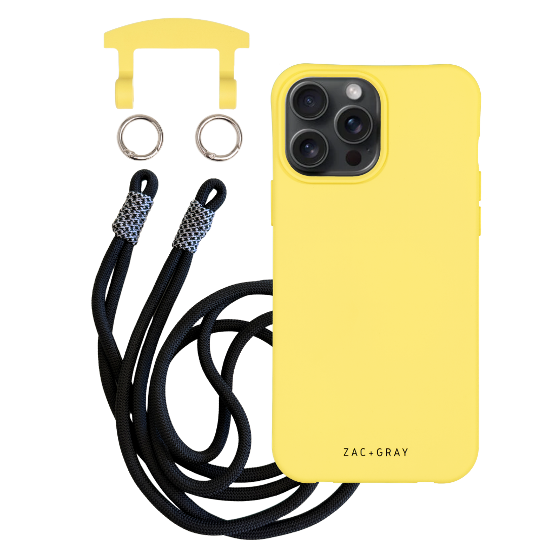 iPhone 6 / 6s / 7 / 8 / SE (2020 & 2022) SUNSHINE YELLOW CASE + KNOTTED CORD