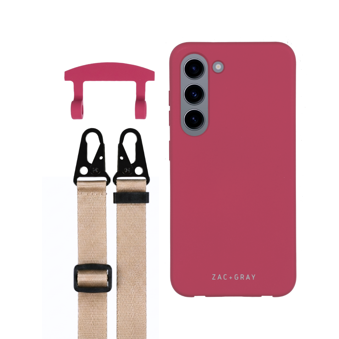 Samsung S23 RASPBERRY RED CASE + STRAP