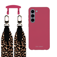 Samsung S23 RASPBERRY RED CASE + PATTERNED STRAP