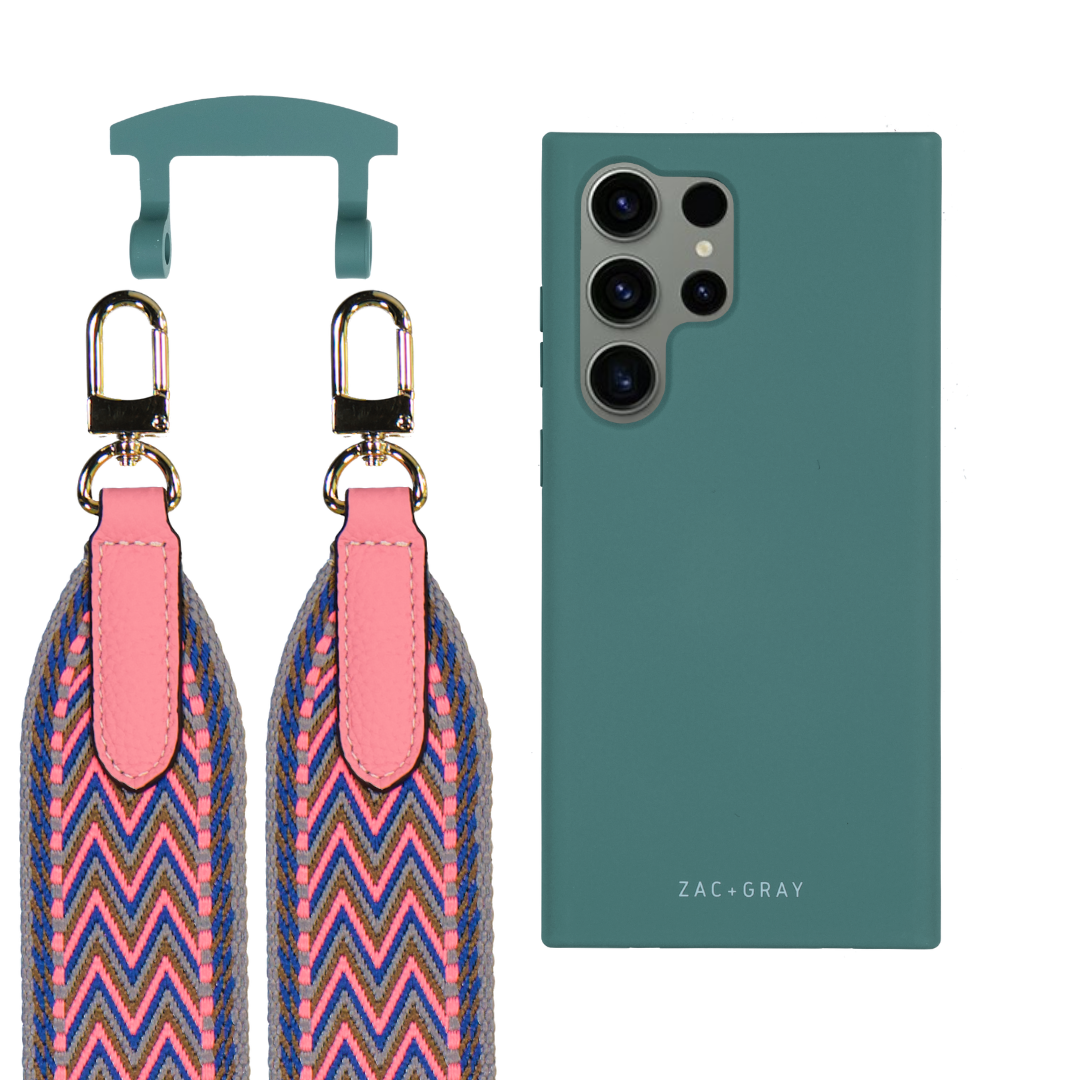 Samsung S25 Ultra TIDAL TEAL CASE + PATTERNED STRAP