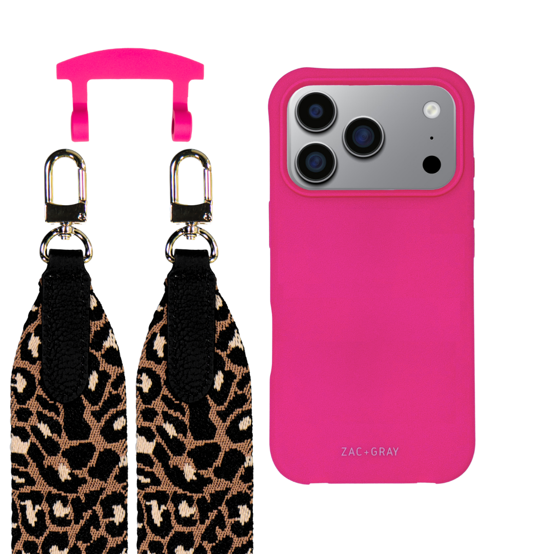 iPhone 17 Pro HOT PINK CASE + PATTERNED STRAP