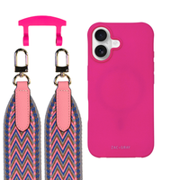 iPhone 17 HOT PINK CASE + PATTERNED STRAP