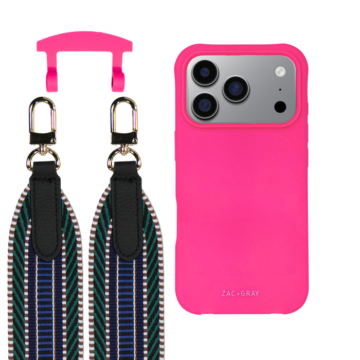 iPhone 17 Pro HOT PINK CASE + PATTERNED STRAP