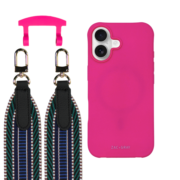 iPhone 17 HOT PINK CASE + PATTERNED STRAP