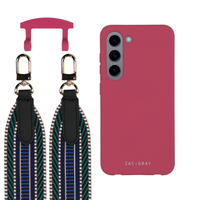 Samsung S23 RASPBERRY RED CASE + PATTERNED STRAP