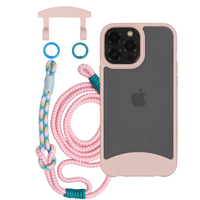 iPhone 12 and 12 Pro FROSTED ROSÉ PINK CASE + KNOTTED CORD