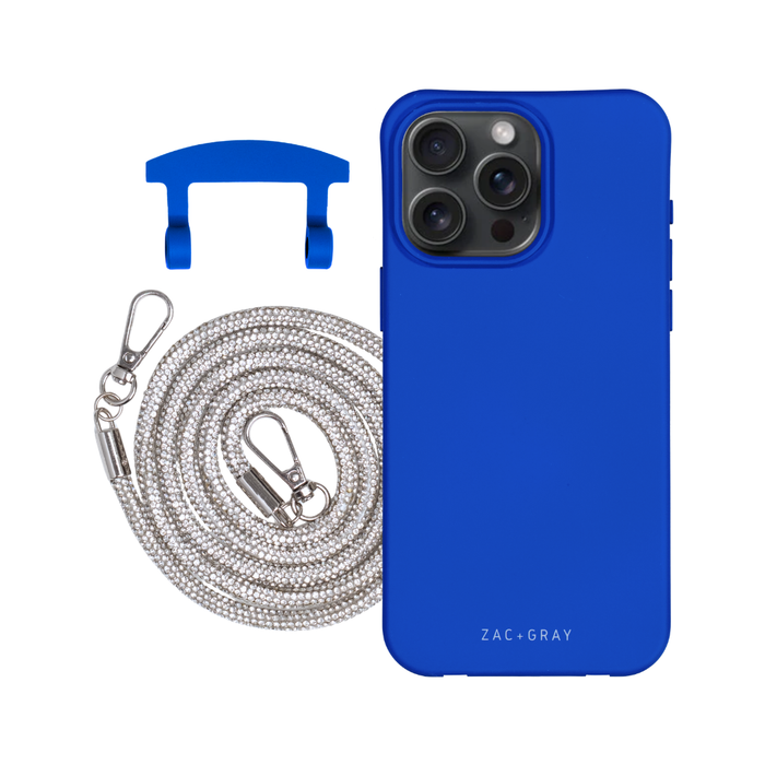 iPhone 17 Pro Max COBALT BLUE CASE + CRYSTAL CORD