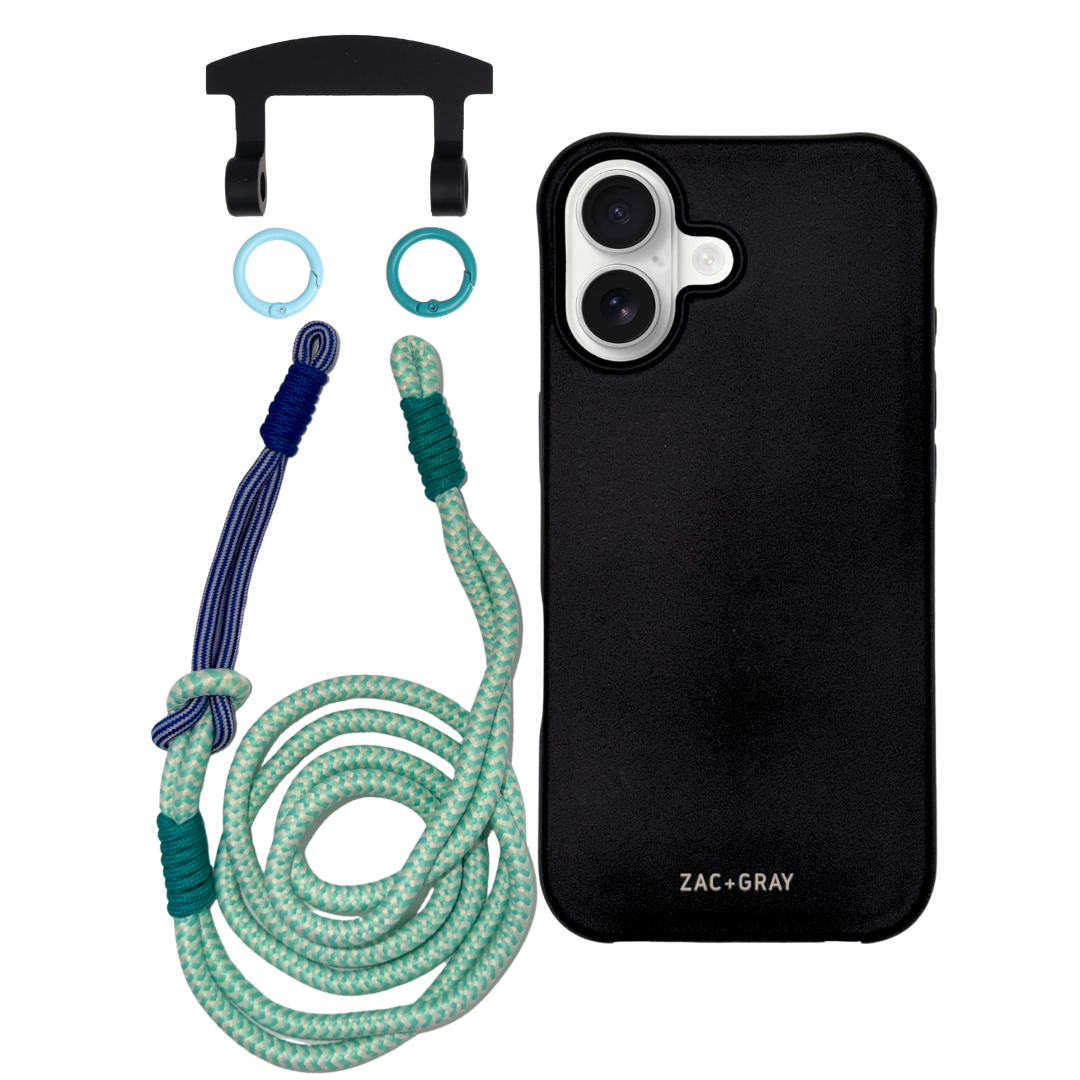 iPhone 17 MIDNIGHT BLACK CASE + KNOTTED CORD