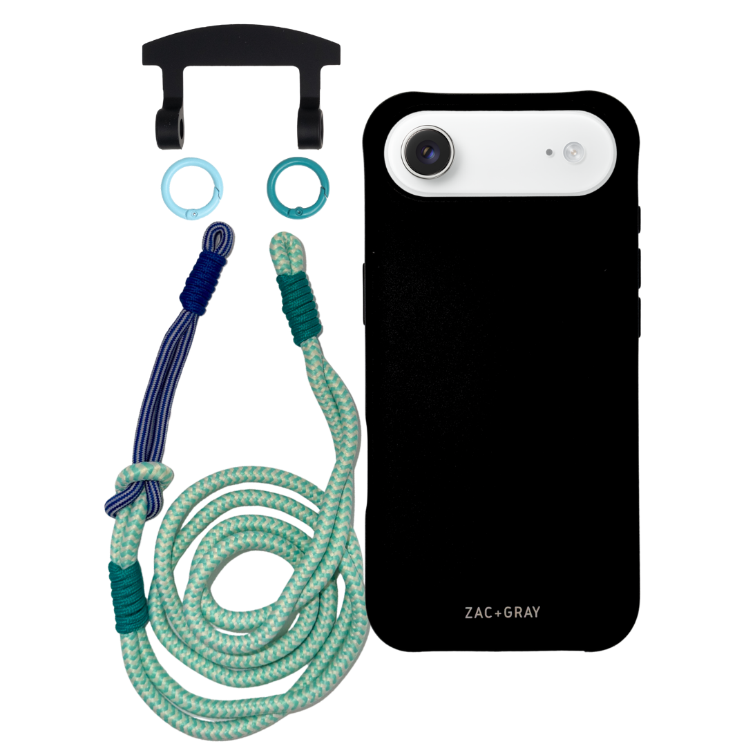 iPhone 17 Air MIDNIGHT BLACK CASE + KNOTTED CORD