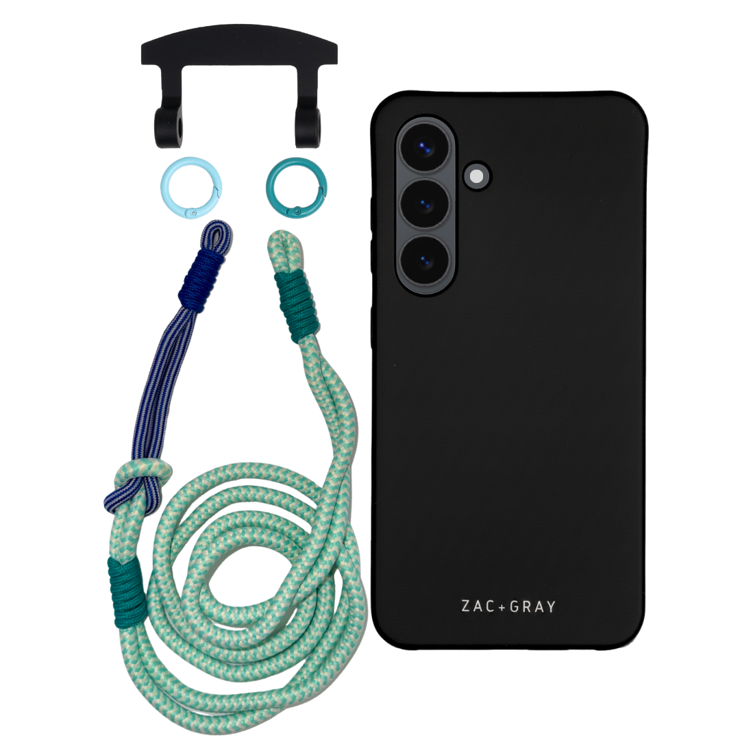 Samsung S23 Plus MIDNIGHT BLACK CASE + KNOTTED CORD