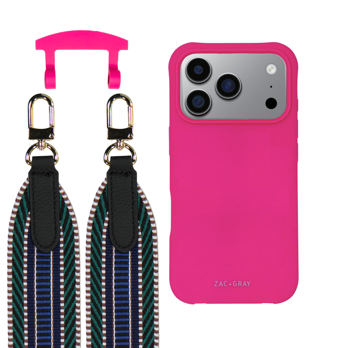 iPhone 17 Pro Max HOT PINK CASE + PATTERNED STRAP