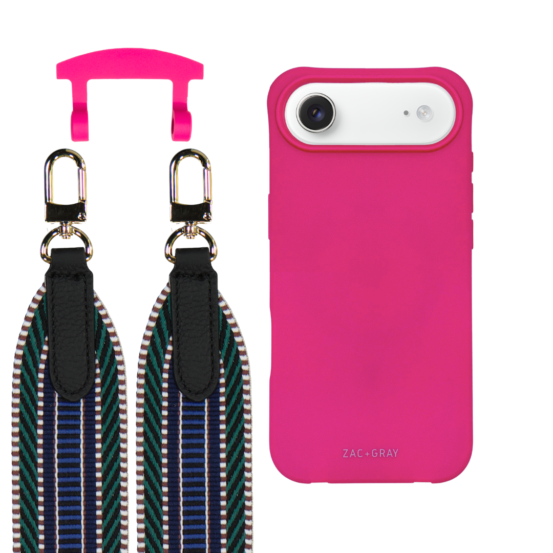 iPhone 17 Air HOT PINK CASE + PATTERNED STRAP
