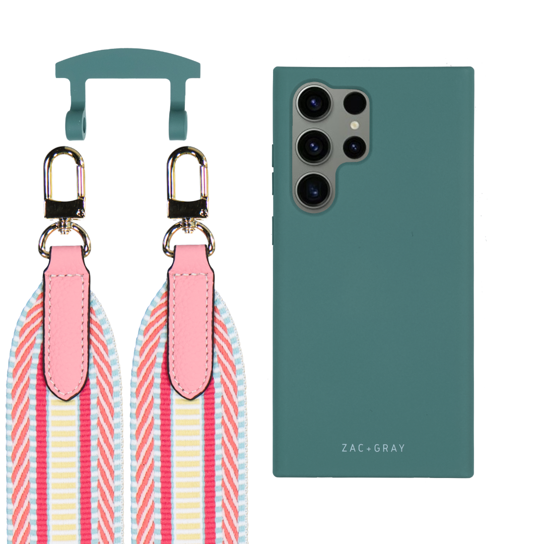 Samsung S25 Ultra TIDAL TEAL CASE + PATTERNED STRAP
