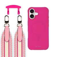 iPhone 17 HOT PINK CASE + PATTERNED STRAP