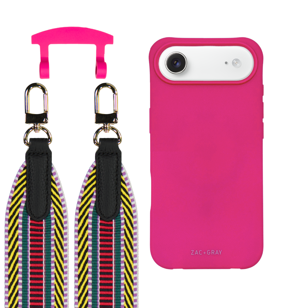 iPhone 17 Air HOT PINK CASE + PATTERNED STRAP