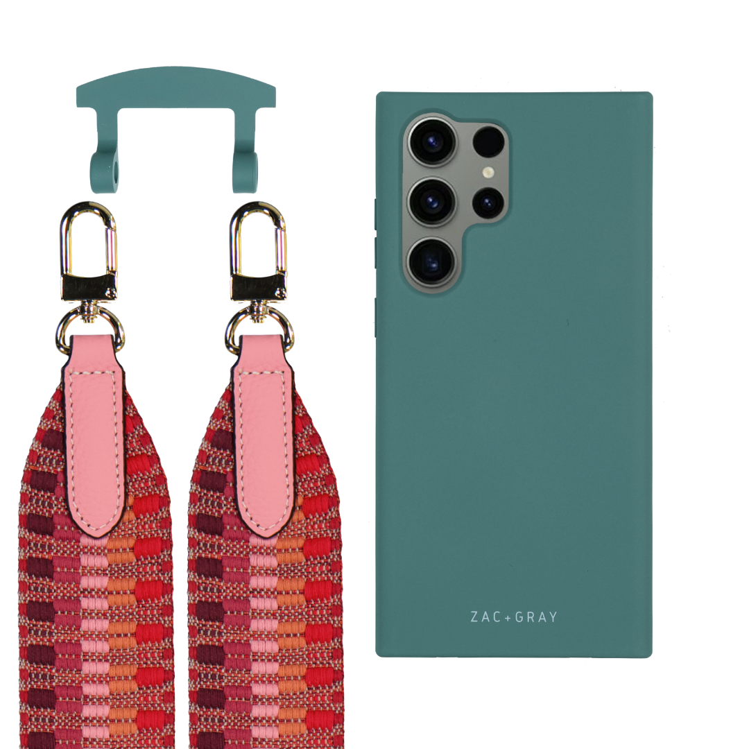 Samsung S25 Ultra TIDAL TEAL CASE + PATTERNED STRAP
