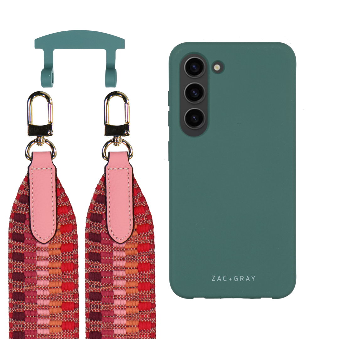 Samsung S24 TIDAL TEAL CASE + PATTERNED STRAP