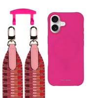 iPhone 17 HOT PINK CASE + PATTERNED STRAP