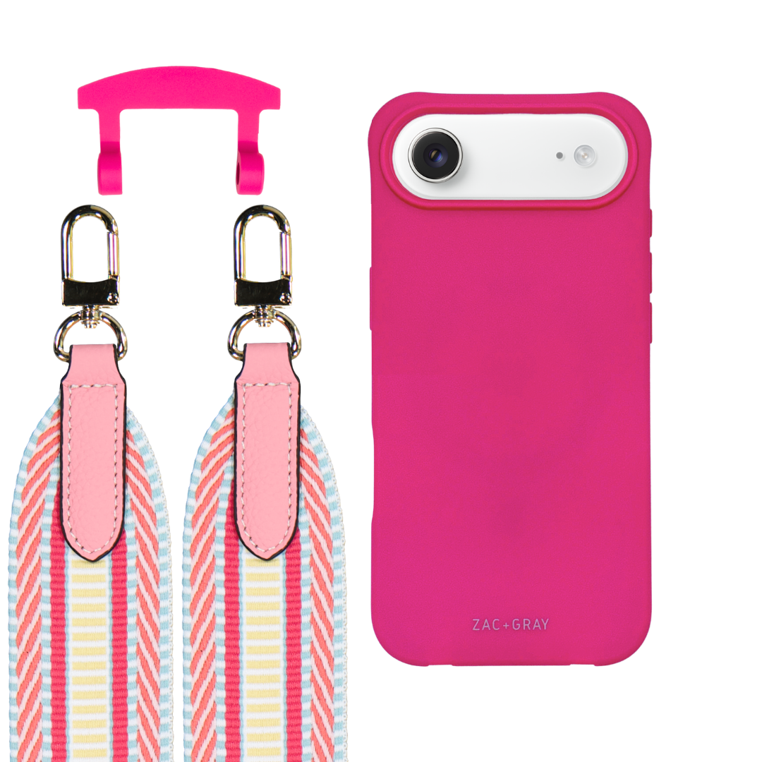 iPhone 17 Air HOT PINK CASE + PATTERNED STRAP