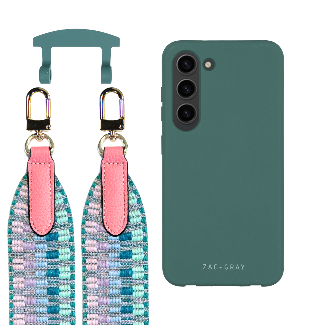 Samsung S24 TIDAL TEAL CASE + PATTERNED STRAP