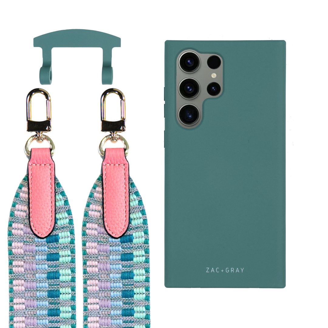 Samsung S25 Ultra TIDAL TEAL CASE + PATTERNED STRAP