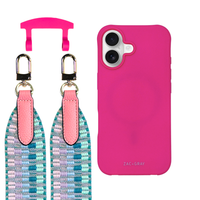 iPhone 17 HOT PINK CASE + PATTERNED STRAP