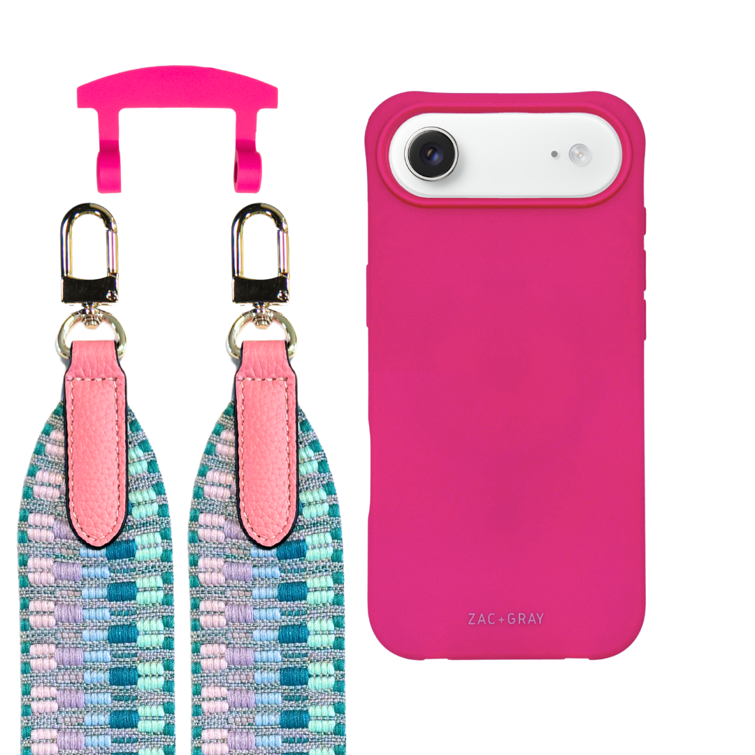 iPhone 17 Air HOT PINK CASE + PATTERNED STRAP