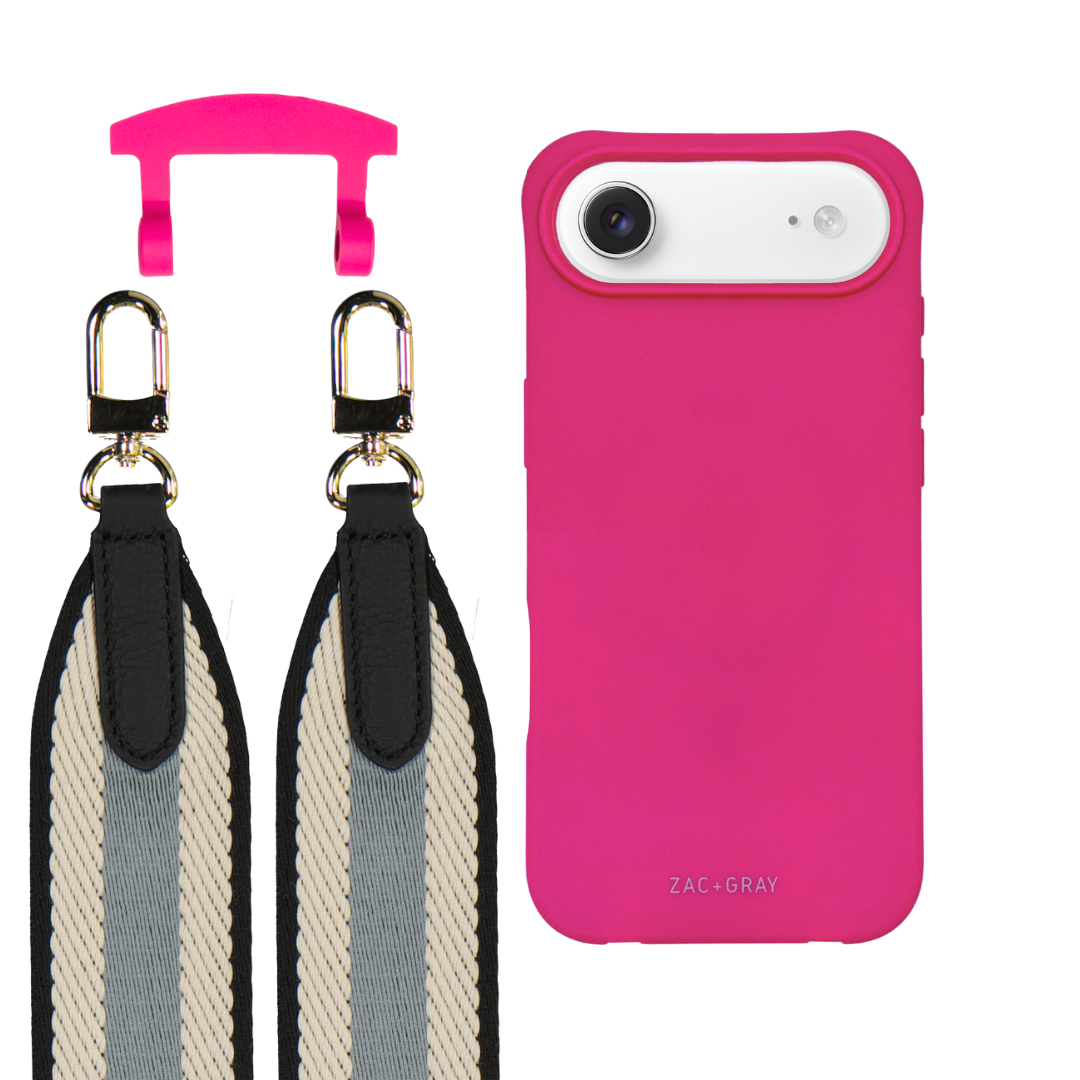 iPhone 17 Air HOT PINK CASE + PATTERNED STRAP