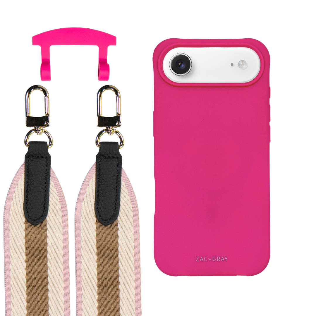 iPhone 17 Air HOT PINK CASE + PATTERNED STRAP