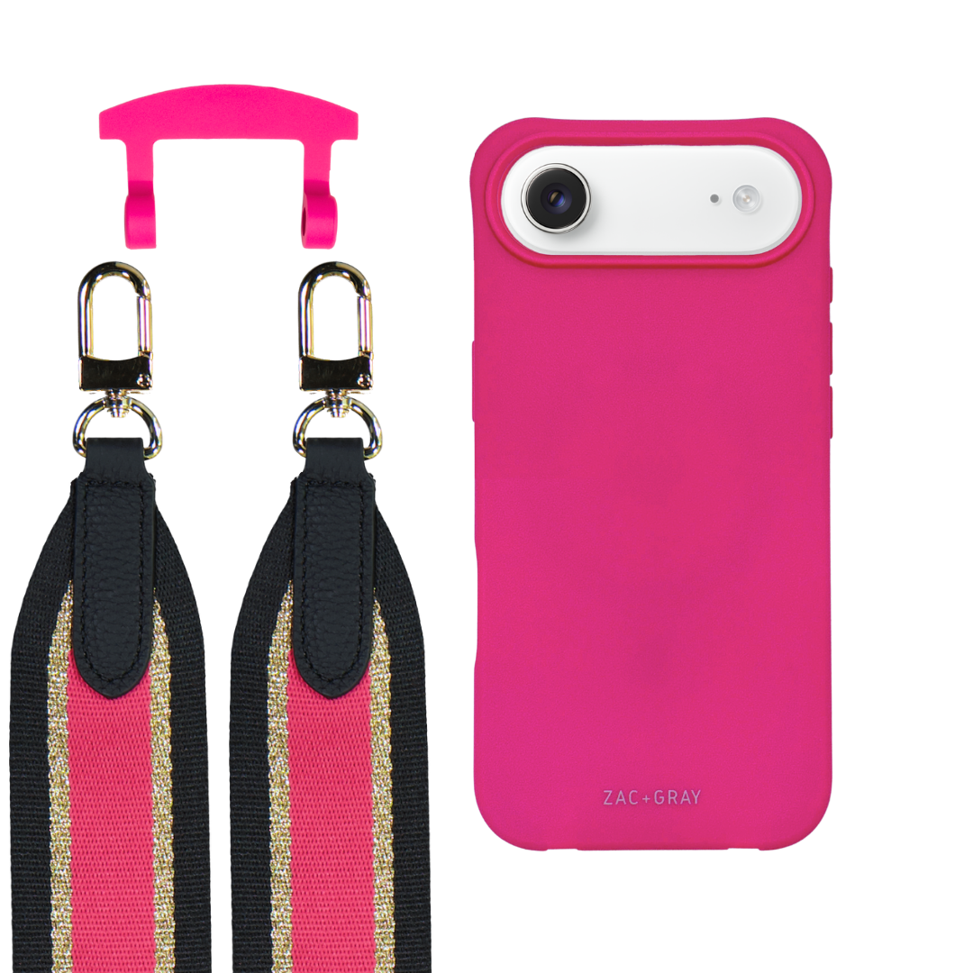 iPhone 17 Air HOT PINK CASE + PATTERNED STRAP
