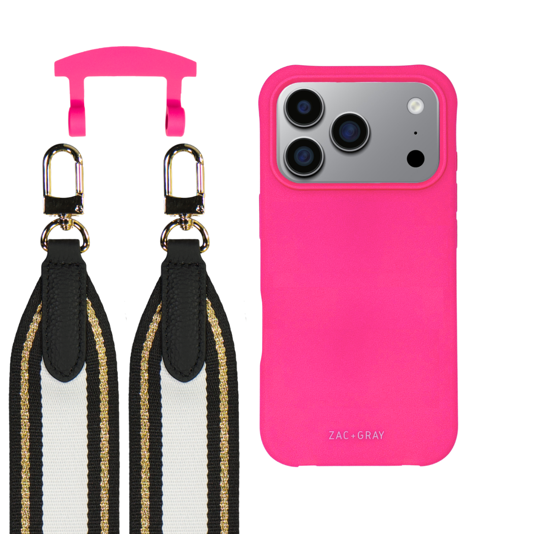 iPhone 17 Pro HOT PINK CASE + PATTERNED STRAP