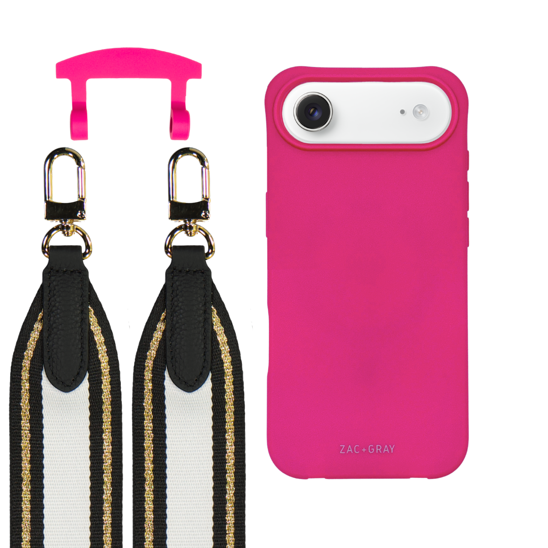 iPhone 17 Air HOT PINK CASE + PATTERNED STRAP