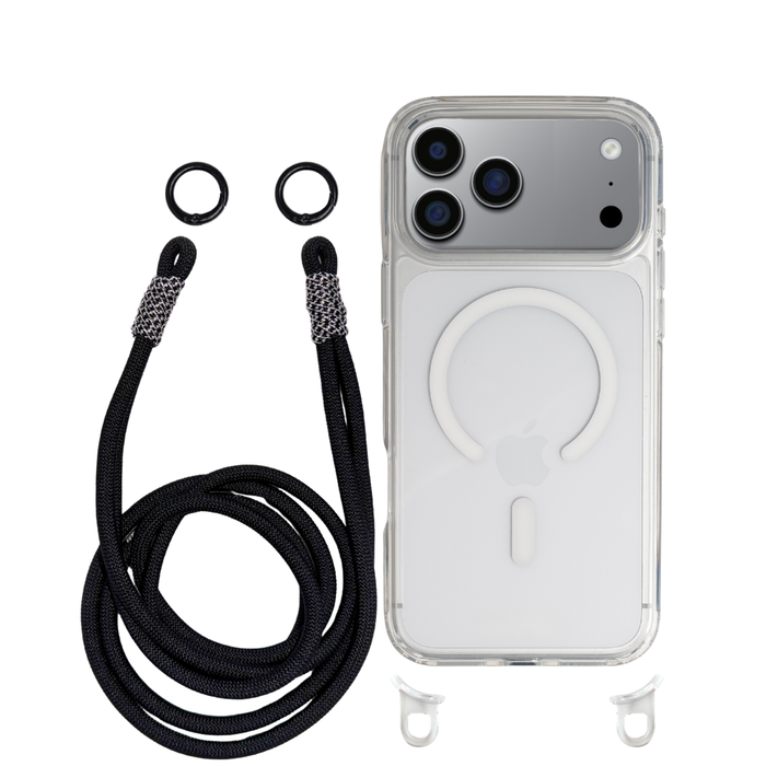 iPhone 17 Pro CRYSTAL CLEAR TRANSPARENT CASE + KNOTTED CORD
