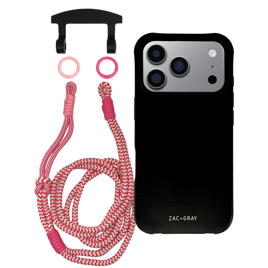 iPhone 17 Pro MIDNIGHT BLACK CASE + KNOTTED CORD