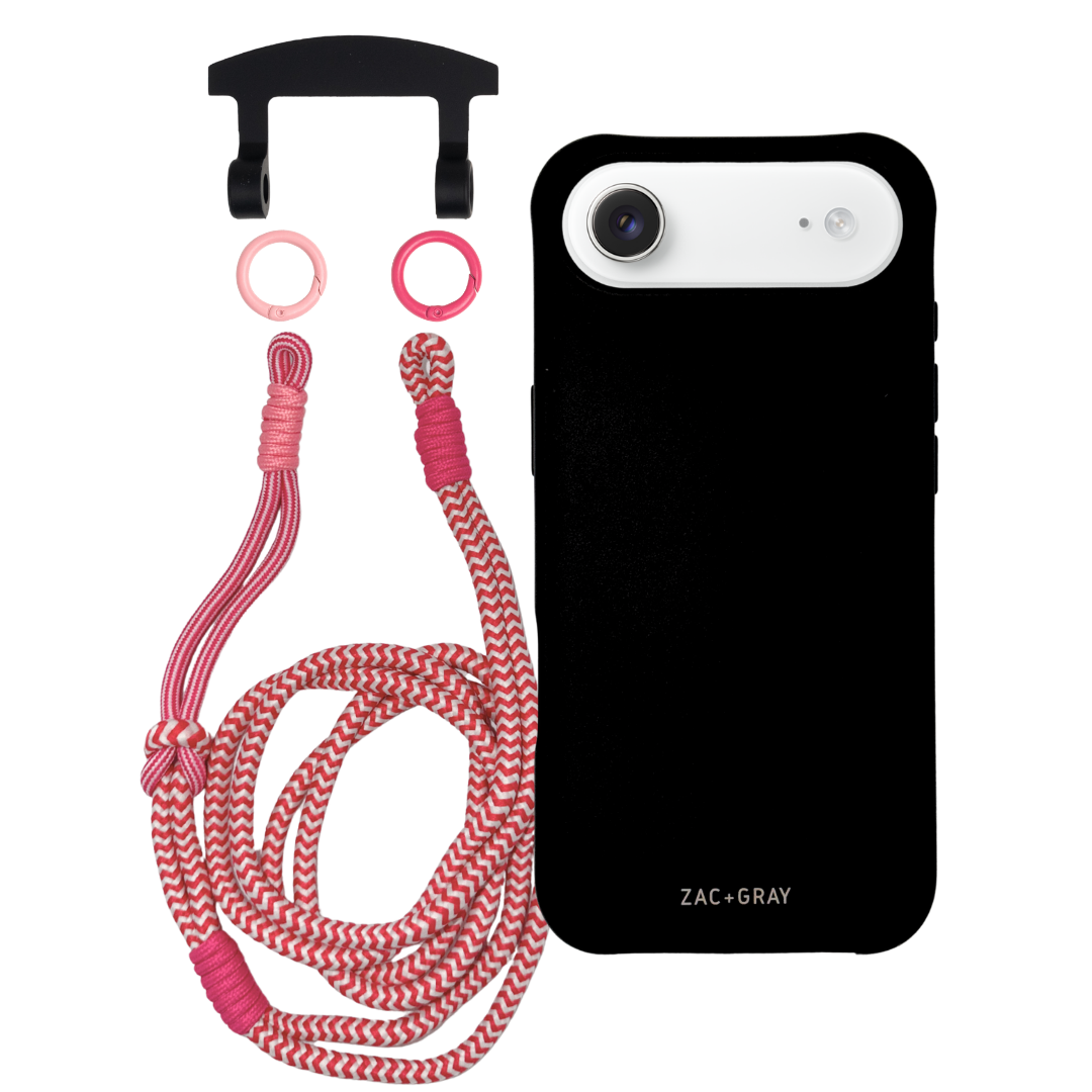 iPhone 17 Air MIDNIGHT BLACK CASE + KNOTTED CORD